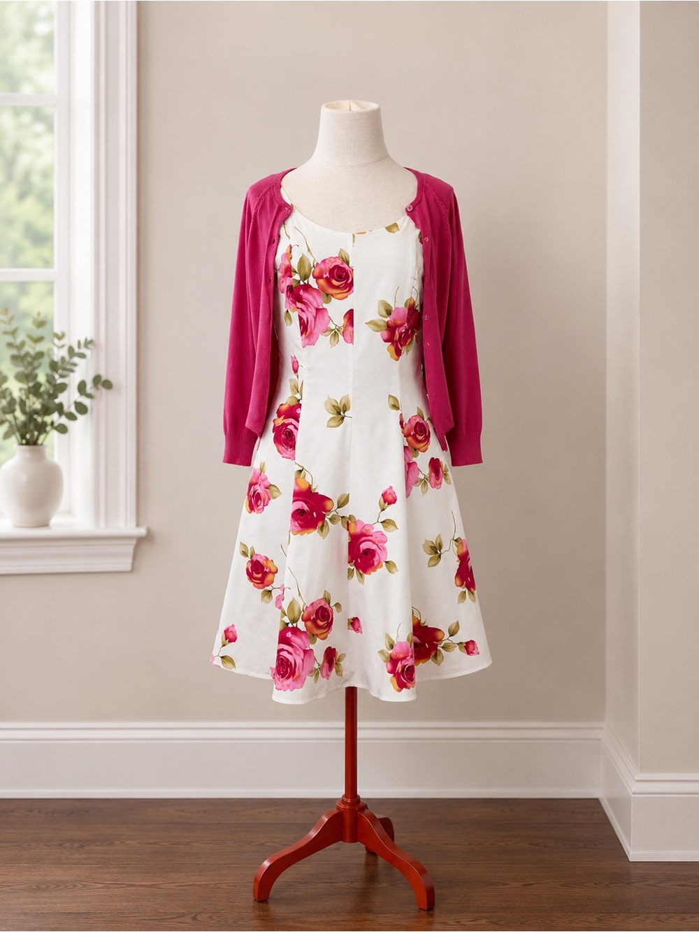 100% Cotton Jessica Pink Cardigan